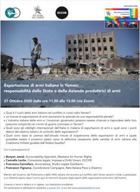 Esportazioni di armi in Yemen: responsabilità dello Stato e delle Aziende produttrici di armamenti
